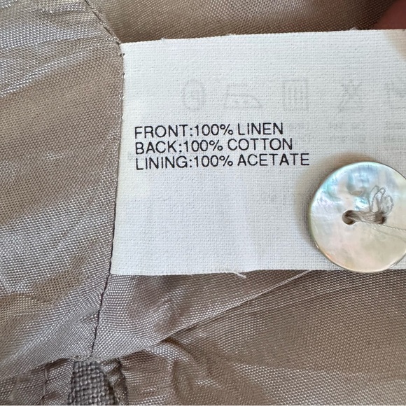 Vintage Esprit Women's Tan Vest Top 100% Linen Waistecoat Size Small - Picture 6 of 6